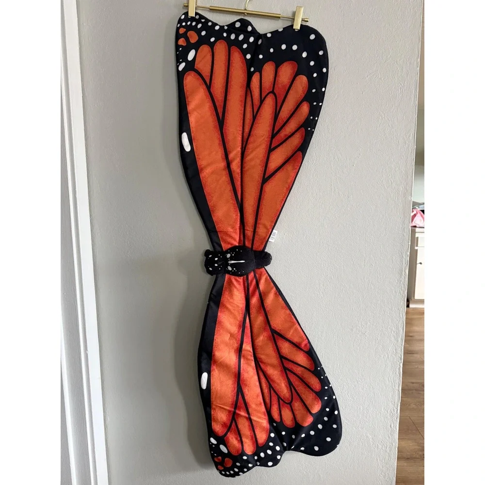 Kids Monarch Butterfly Wings Orange Black Costume Accessory whimsi festival part